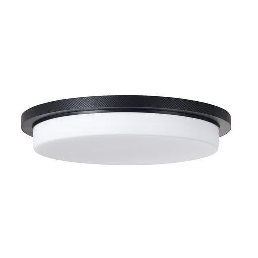 Capital Lighting Dominic 1Lt Flush Mount, Black/Soft White Glass - 261311MB
