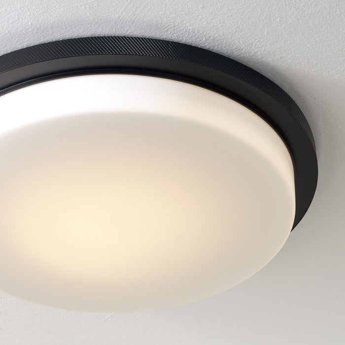 Capital Lighting Dominic 1Lt Flush Mount, Black/Soft White Glass