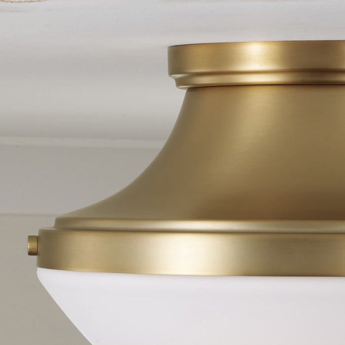 Capital Lighting Arlo 3Lt Flush Mount, Aged Brass/Soft White Glass