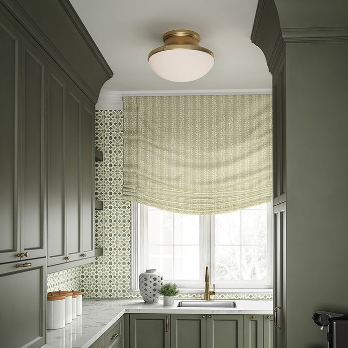 Capital Lighting Arlo 3Lt Flush Mount, Aged Brass/Soft White Glass