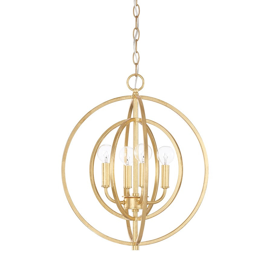 Capital Lighting 4 Light Pendant, Capital Gold