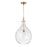 Capital Lighting Bristol 1Lt Pendant, Aged Brass/Clear Water Glass - 325011AD
