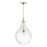 Capital Lighting Bristol 1Lt Pendant, Aged Brass/Clear Water Glass