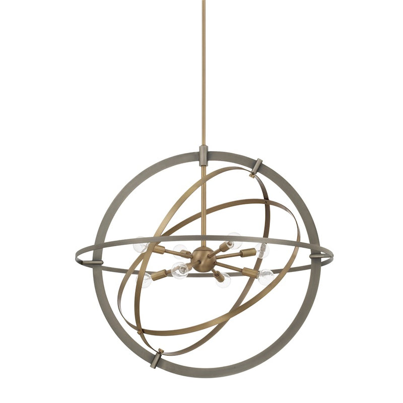 Capital Lighting 8 Light Pendant, Aged Metal
