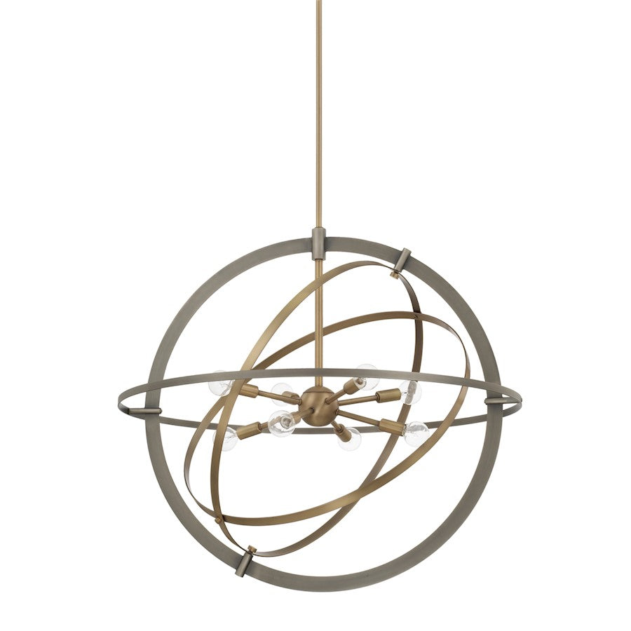Capital Lighting 8 Light Pendant, Aged Metal