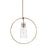 Capital Lighting 1 Light Pendant, Aged Brass/Clear
