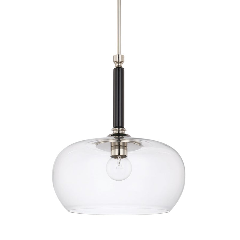 Capital Lighting 1 Light Globe Pendant, Black Tie
