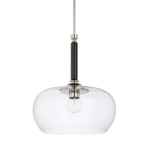 Capital Lighting 1 Light Globe Pendant, Black Tie