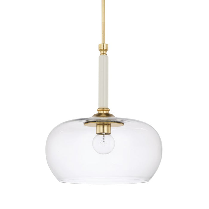 Capital Lighting 1 Light Pendant, Whisper White