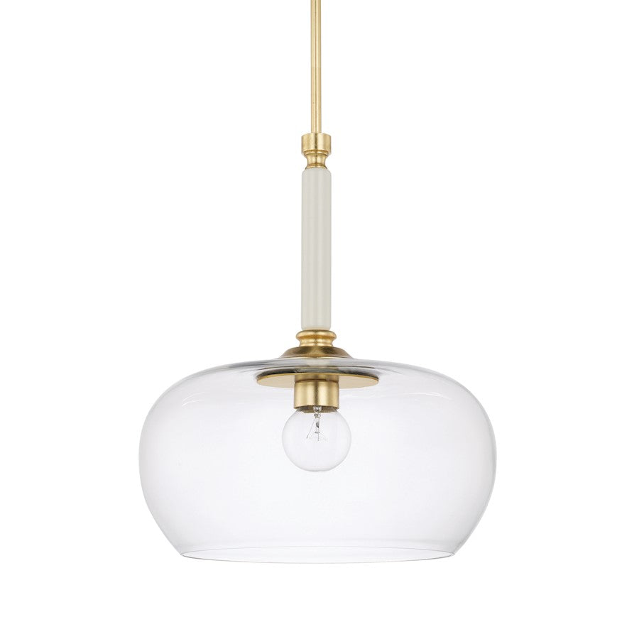 Capital Lighting 1 Light Pendant, Whisper White