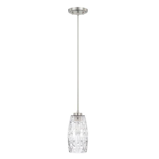 Capital Lighting 1 Light Cylinder Pendant, Brushed Nickel