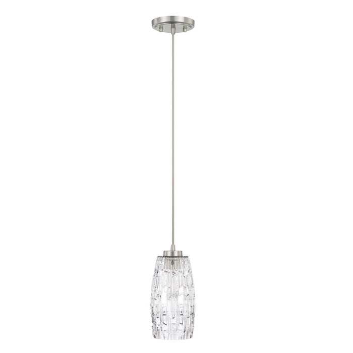 Capital Lighting 1 Light Cylinder Pendant, Brushed Nickel