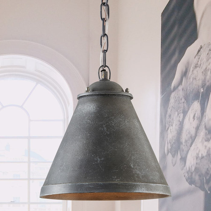 Capital Lighting 1 Light Pendant, Anitque Grey