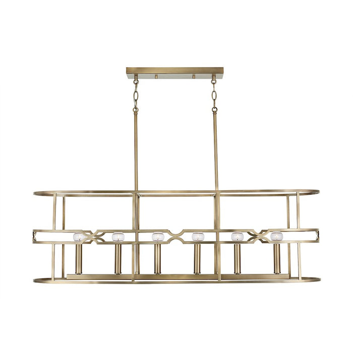 Capital Lighting 1 Light Pendant, Medium Wood and Matte Brass