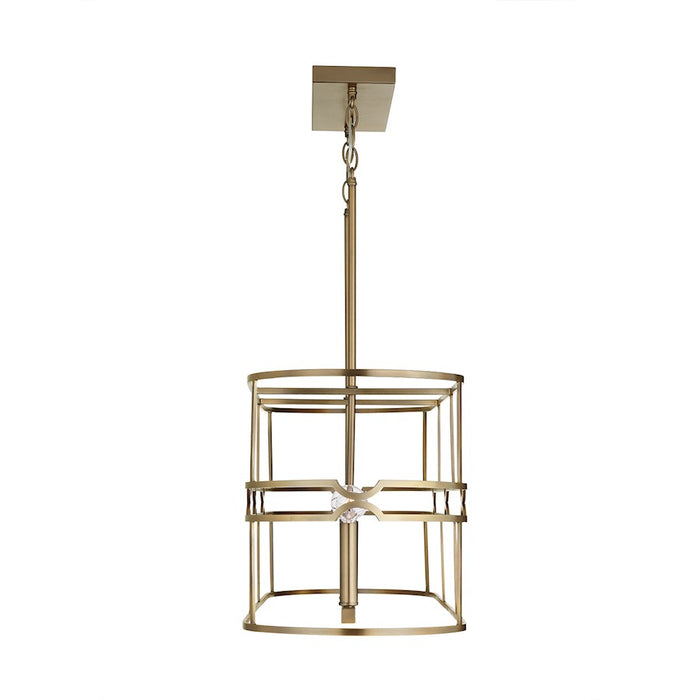 Capital Lighting 1 Light Pendant, Medium Wood and Matte Brass