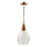 Capital Lighting 1 Light Pendant, Light Wood and Patinaed Brass