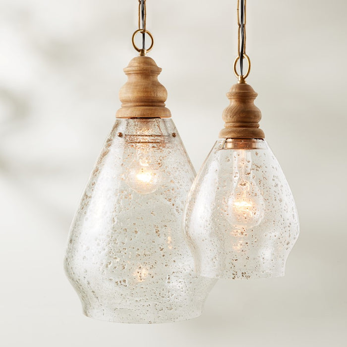 Capital Lighting 1 Light Pendant, Light Wood and Patinaed Brass