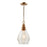 Capital Lighting 1 Light Pendant, Light Wood and Patinaed Brass