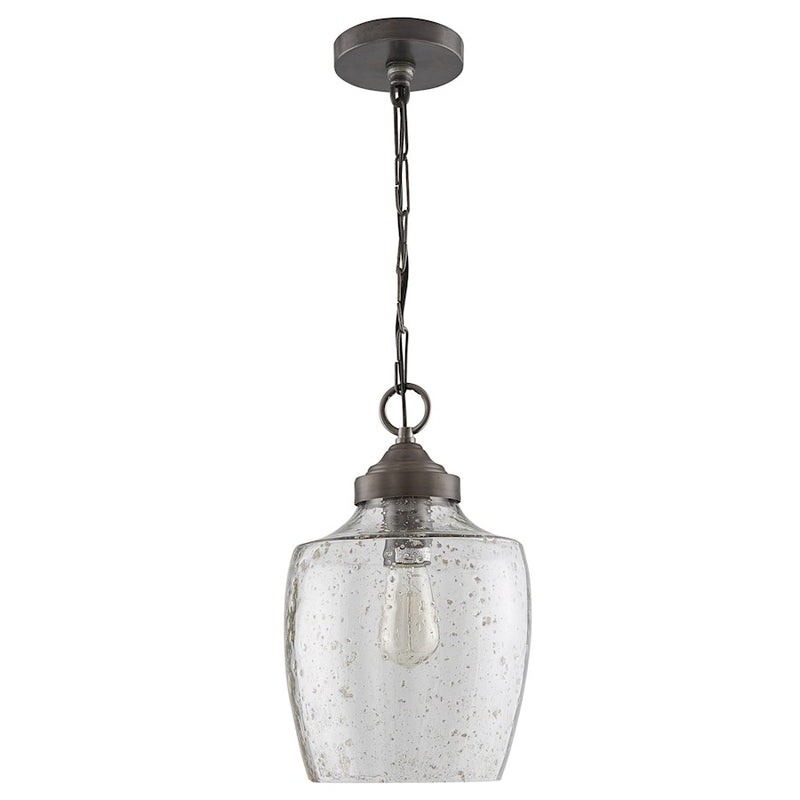 Austin Allen & Co Stoney 1 Light Pendant, Pewter/Clear Stone Seeded