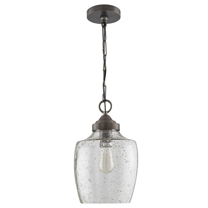 Austin Allen & Co Stoney 1 Light Pendant, Pewter/Clear Stone Seeded