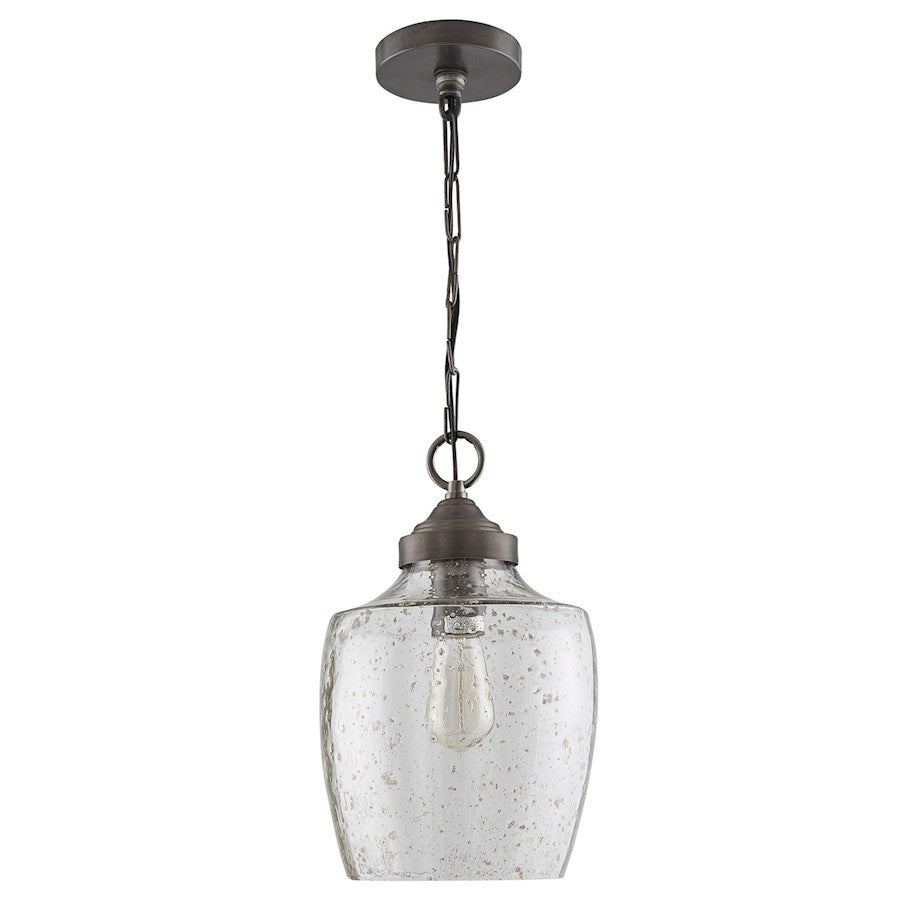 Austin Allen & Co Stoney 1 Light Pendant, Pewter/Clear Stone Seeded