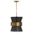 Capital Lighting 1 Light Pendant, Patinaed Brass and Black