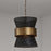 Capital Lighting 1 Light Pendant, Patinaed Brass and Black