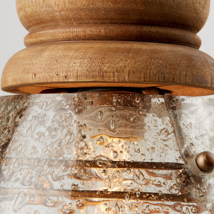 Capital Lighting 1 Light Teardrop Pendant, Wood & Patinaed Brass