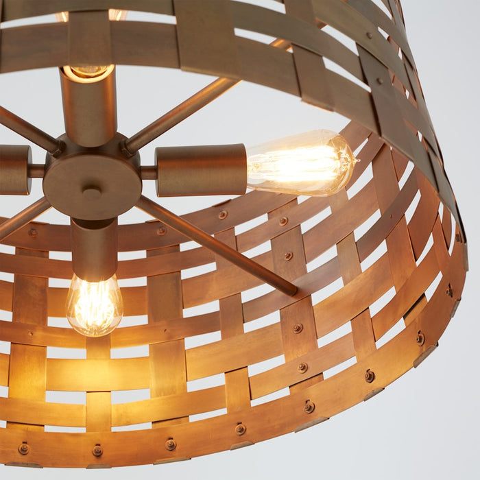 Capital Lighting 4 Light Drum Pendant, Patinaed Brass
