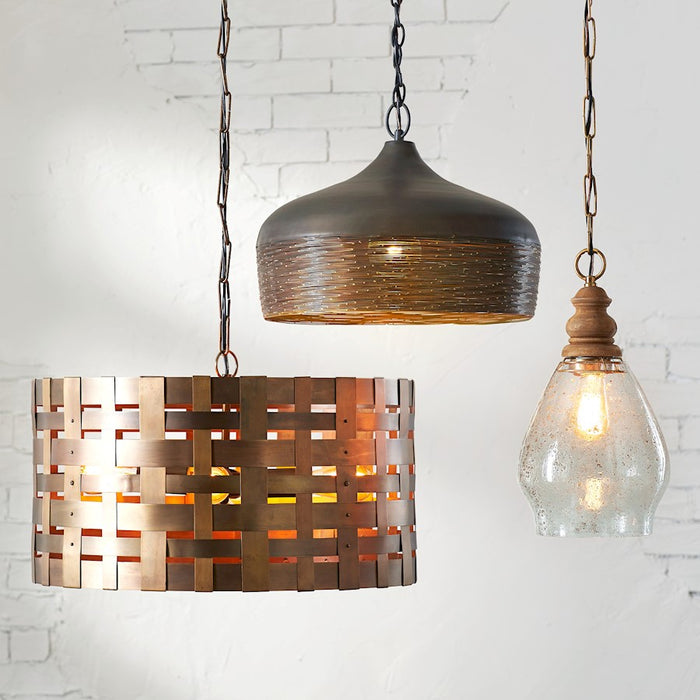 Capital Lighting 4 Light Drum Pendant, Patinaed Brass