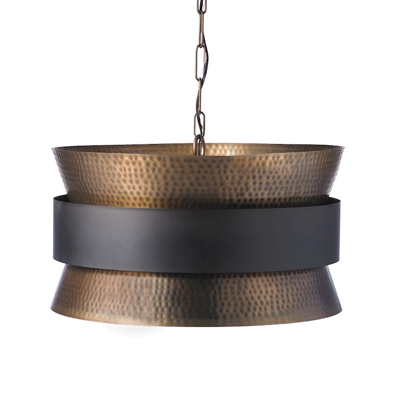 Capital Lighting 4 Light Pendant, Patinaed Brass and Dark Zinc