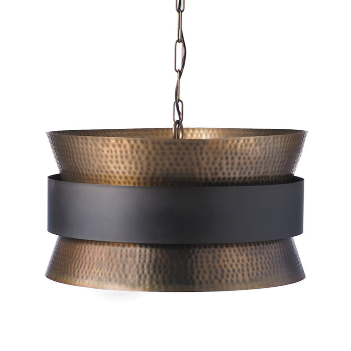 Capital Lighting 4 Light Pendant, Patinaed Brass and Dark Zinc