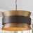 Capital Lighting 4 Light Pendant, Patinaed Brass and Dark Zinc