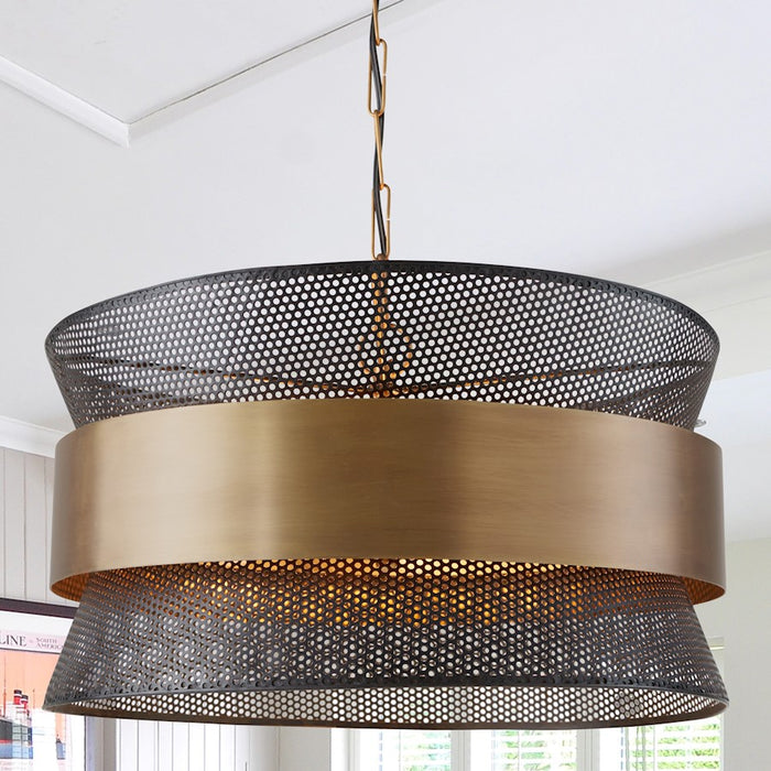 Capital Lighting 4 Light Pendant, Patinaed Brass