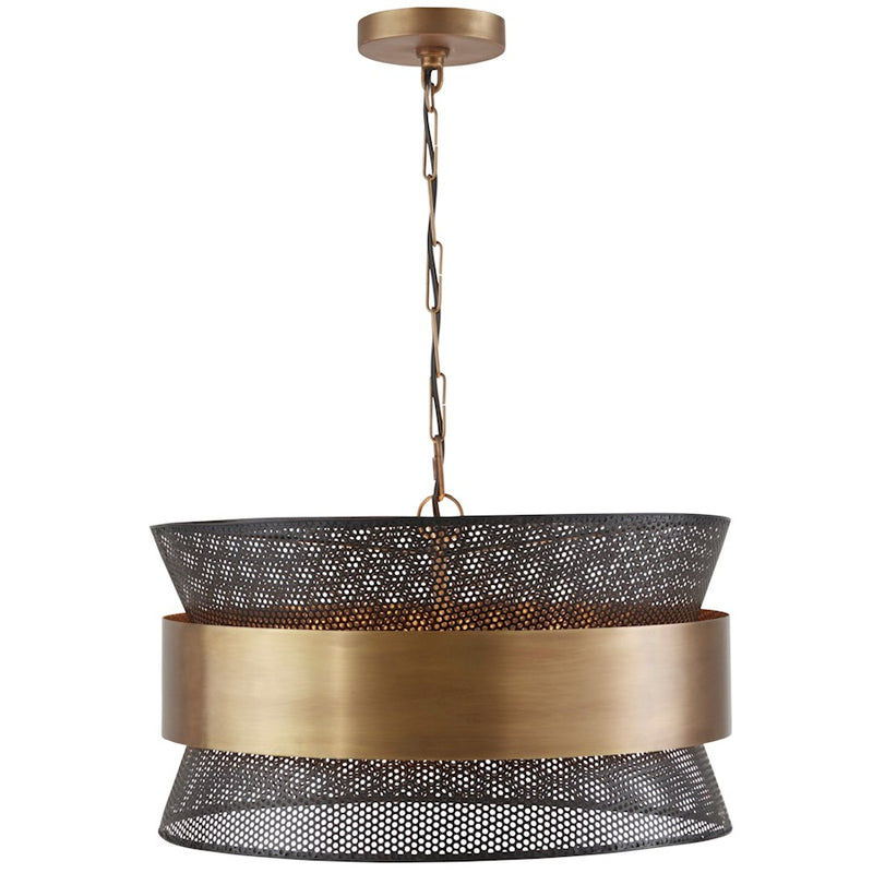 Capital Lighting 4 Light Pendant, Patinaed Brass