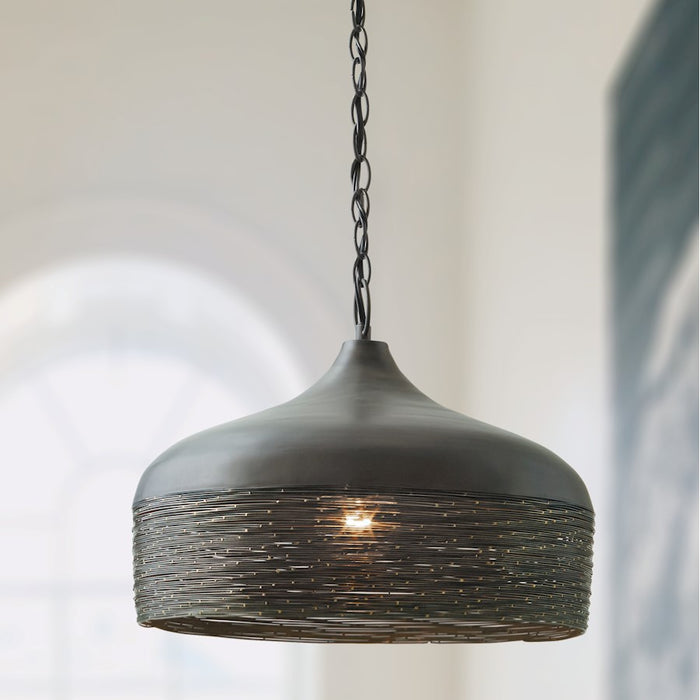 Capital Lighting Sana 1 Light Pendant, Grey Iron