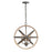Capital Lighting 4 Light Pendant, Iron and Wood