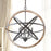 Capital Lighting 6 Light Pendant, Iron and Wood