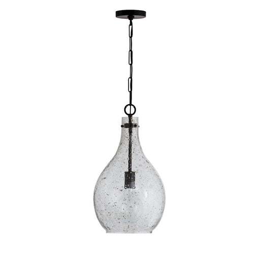 Capital Lighting 1 Light Pendant, Stone Seeded Glass