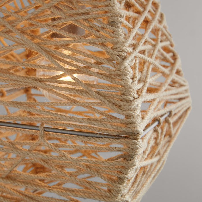 Capital Lighting 1 Light Pendant, Natural Jute and Grey
