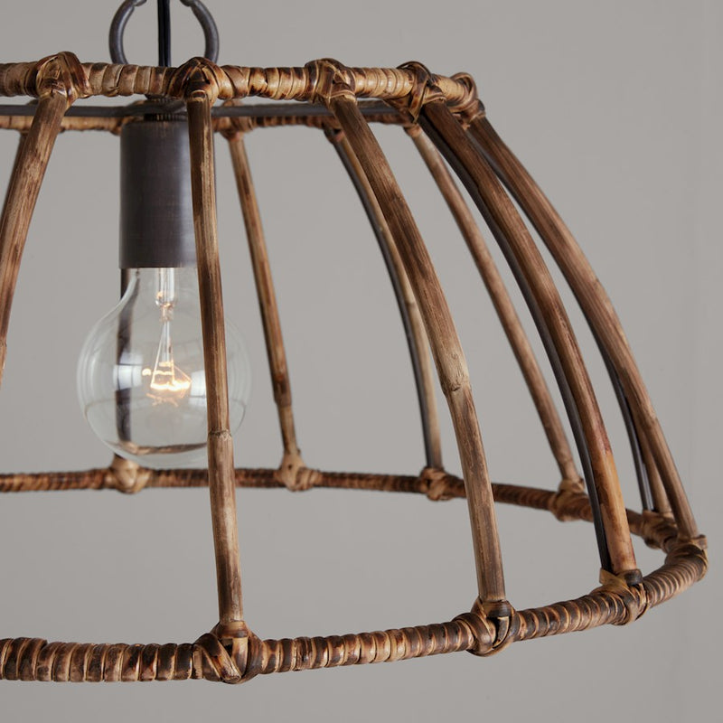 Capital Lighting Sanibel Light Pendant, Blazed Rattan/Nordic Grey