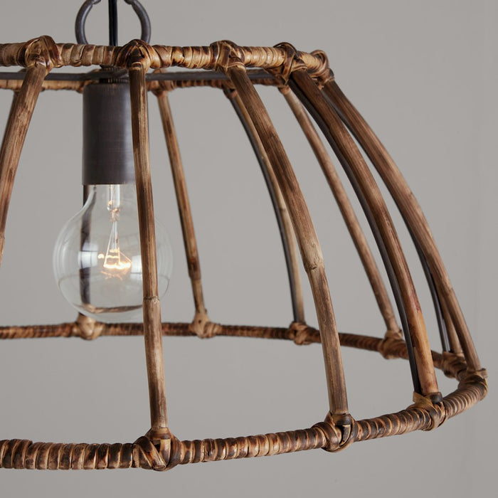 Capital Lighting Sanibel Light Pendant, Blazed Rattan/Nordic Grey