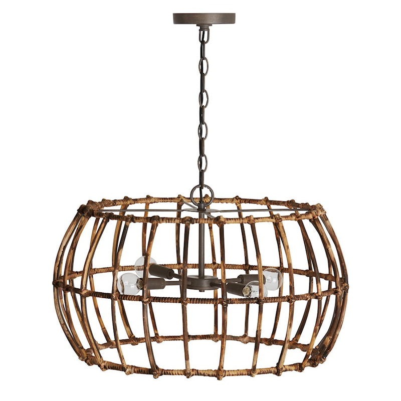 Capital Lighting Sanibel Light Pendant, Blazed Rattan/Nordic Grey