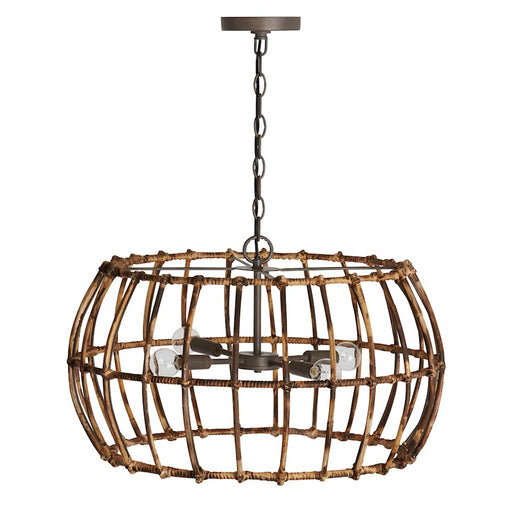 Capital Lighting Sanibel Light Pendant, Blazed Rattan/Nordic Grey