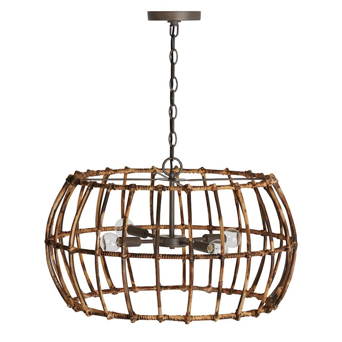 Capital Lighting Sanibel Light Pendant, Blazed Rattan/Nordic Grey