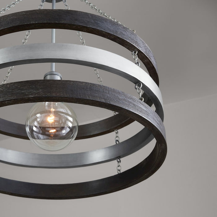 Capital Lighting Ashton 1 Light Pendant, Carbon Grey/Nickel