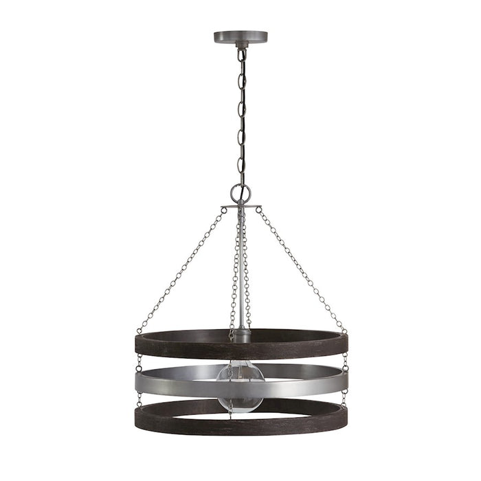 Capital Lighting Ashton 1 Light Pendant, Carbon Grey/Nickel
