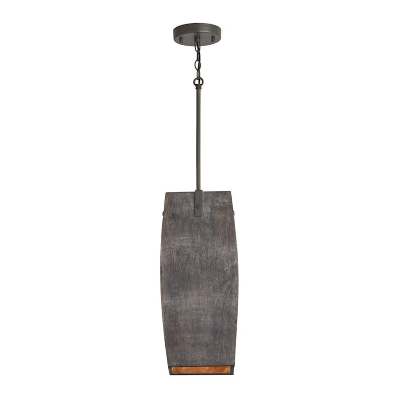Capital Lighting 1-Light Pendant, Carbon Grey Iron Silk