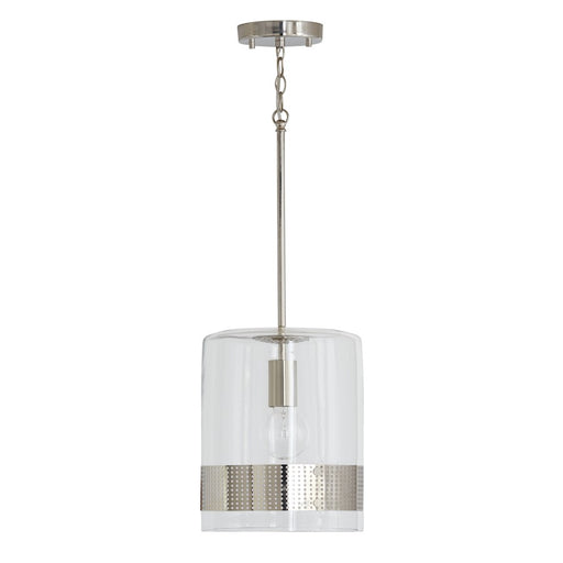 Capital Lighting 1 Light Perforated Pendant, Clear Glass