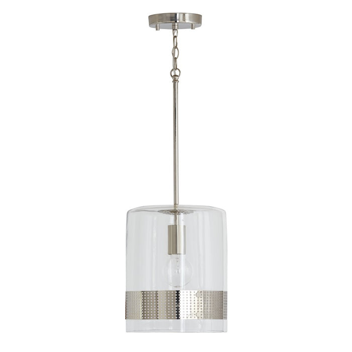 Capital Lighting 1 Light Perforated Pendant, Clear Glass